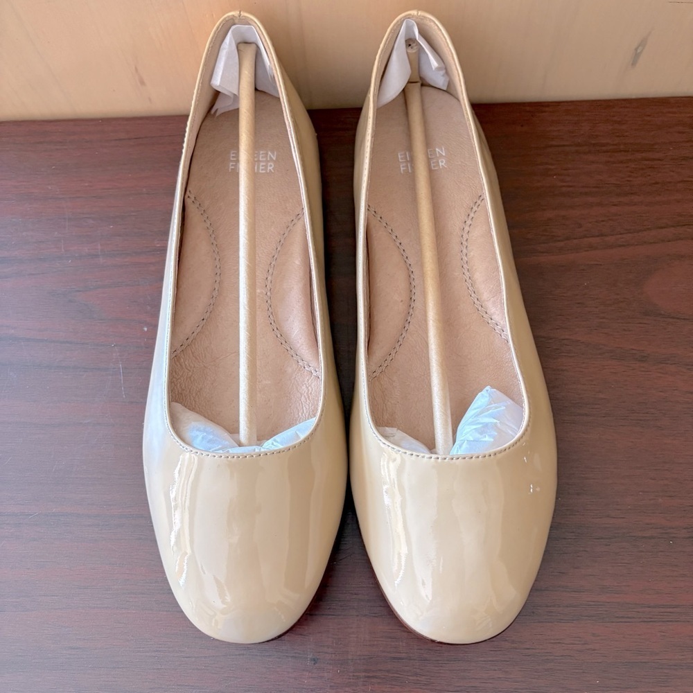 Eileen Fisher Kind1 Women's Toffee Patent Leather Flats Sz.9M